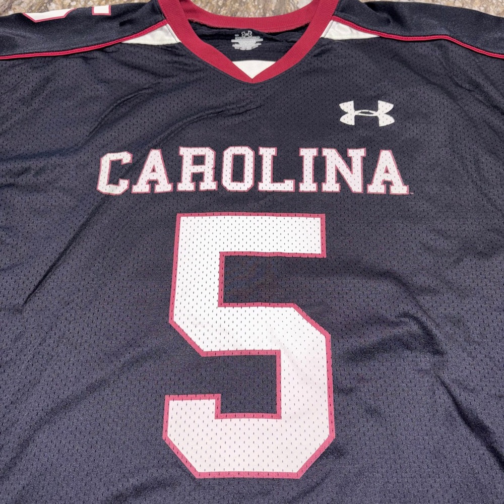 South Carolina Football Jersey Mens Large Black Gamecocks #5 Under Armour UM8000